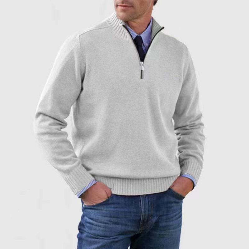 ROSSI ROMA | MAGLIONE ELEGANTE DA UOMO A MEZZA ZIP